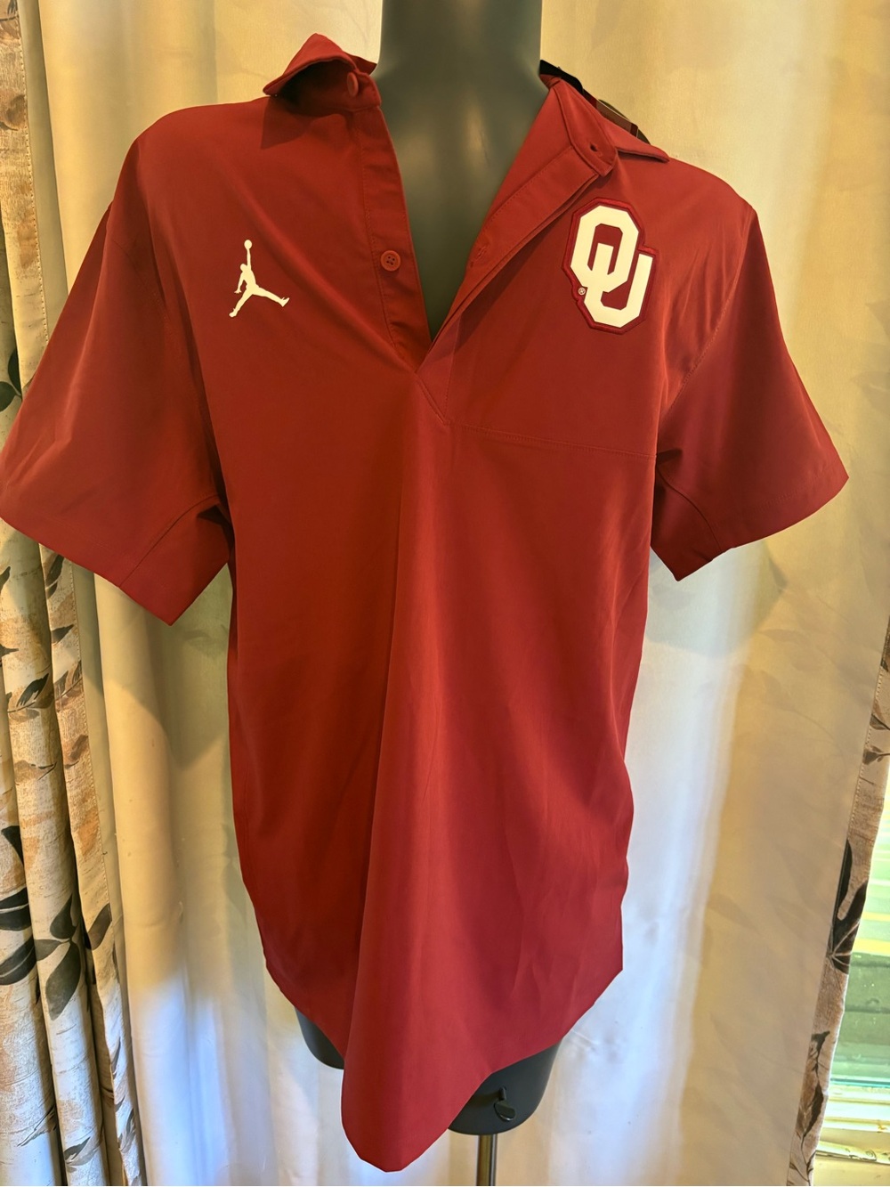 Jordan Men's Crimson OU Logo Polo